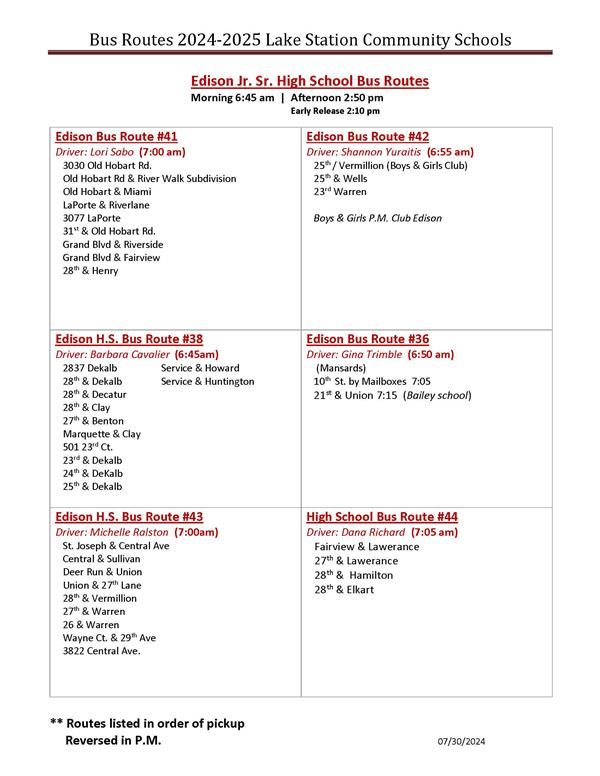 Bus Routes Pg 1